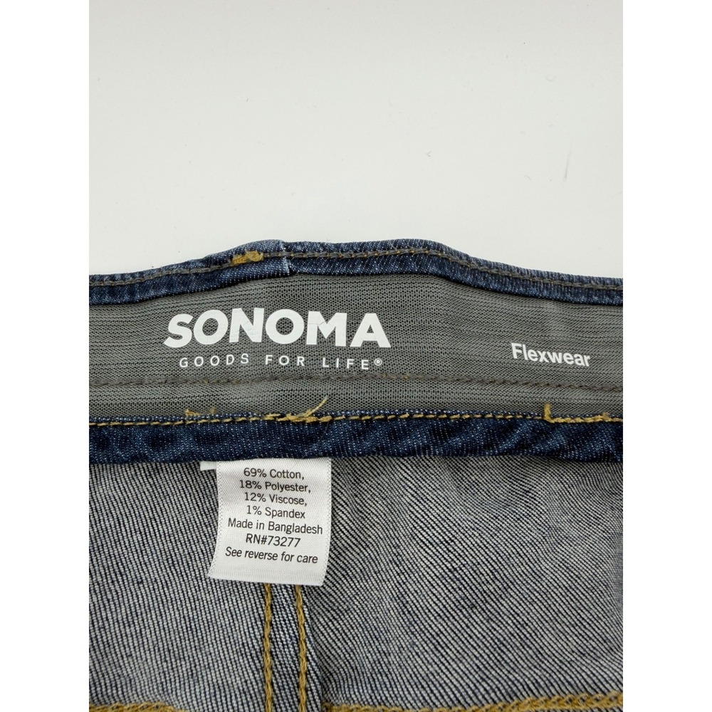 Sonoma Jeans Blue Mens 52x29 Straight Leg Flexwear Stretch Dark Wash Denim - Picture 3 of 7